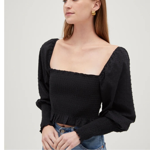 Hill House Home The Grace Nap Top Black Textured Clip Dot - Picture 3 of 5